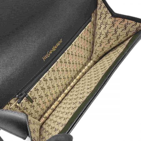  Yves Saint Laurent イブサンローラン YSLロゴ クラッチバッグ ブラック レザー セカンドバッグ