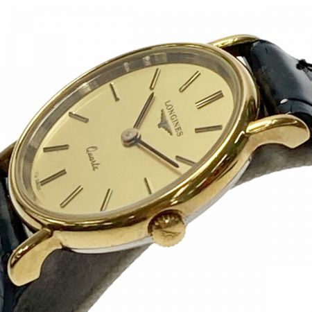  LONGINES ロンジン クォーツ レザー ゴールド 6771 5 レディース 腕時計