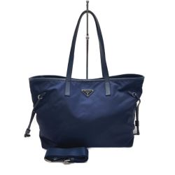 ☆☆ PRADA プラダ ナイロン 2WAY トートバッグ 1BG401 ネイビー 布袋・ギャランティカード有 Bランク