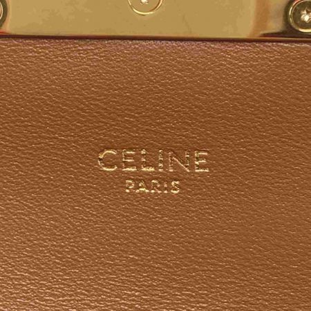  CELINE セリーヌ トリオンフ チェーンショルダーバッグ W-LM-2291 ダークブラウン ハンドバッグ