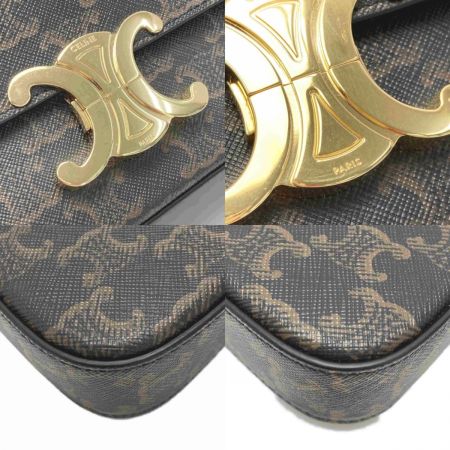  CELINE セリーヌ トリオンフ チェーンショルダーバッグ W-LM-2291 ダークブラウン ハンドバッグ