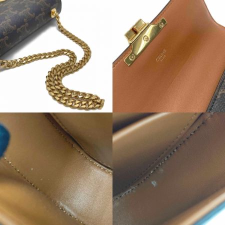  CELINE セリーヌ トリオンフ チェーンショルダーバッグ W-LM-2291 ダークブラウン ハンドバッグ