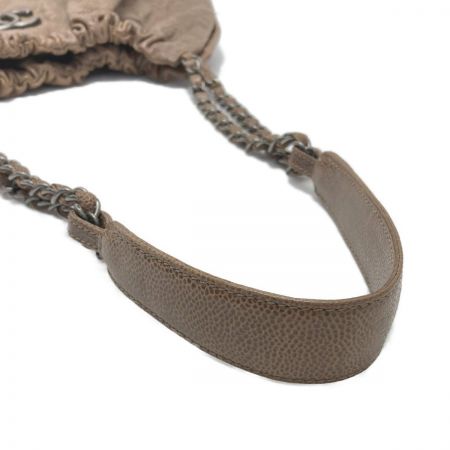  CHANEL シャネル ココマーク マトラッセ ワンショルダーバッグ ブラウン キャビアスキン チェーン