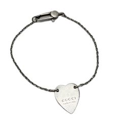GUCCI グッチ グッチ ハートプレート  シルバー925 アクセサリー ブレスレット Cランク