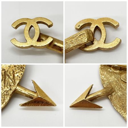  CHANEL シャネル ブローチ レディース ヴィンテージ ココマーク ハートモチーフ  ゴールド