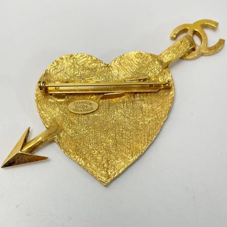  CHANEL シャネル CCマーク ゴールド ハート&アロー ブローチ レディース ヴィンテージ