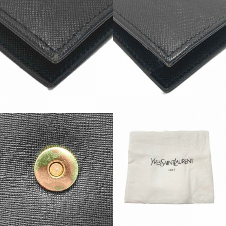  Yves Saint Laurent イブサンローラン YSLロゴ クラッチバッグ ブラック レザー セカンドバッグ 布袋有