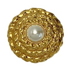  Yves Saint Laurent イブサンローラン パール ゴールド ブローチ レディース  箱有 Cランク