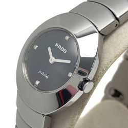 ☆☆ RADO ラドー ジュビリー オベーション 4Pダイヤ 153.0495.3 ブラック クォーツ レディース 腕時計 jubile Aランク