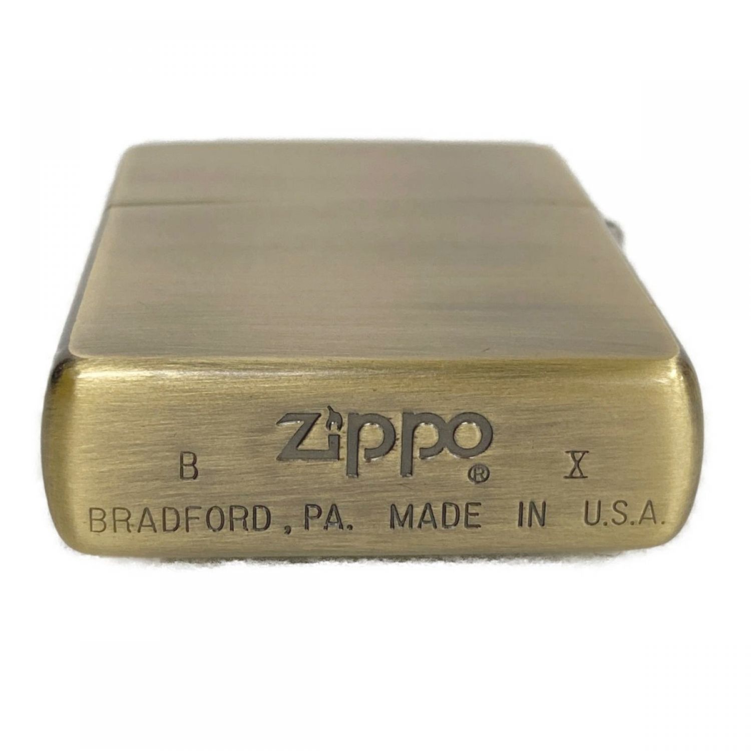 VTG 1994 C X Zippo Gold Brass Black Plastic Monogram - Used