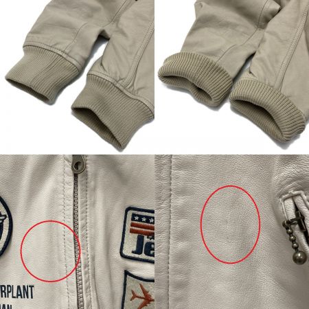  AVIREX アビレックス パーカー レザージャケット 山羊革 ゴートレザー 2XL メンズ 6141067 ベージュ