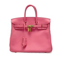 ☆☆ HERMES エルメス バーキン25 ハンドバッグ ローズアザレ ヴォースイフト A刻印 クロシェット・カデナ・鍵有 Aランク