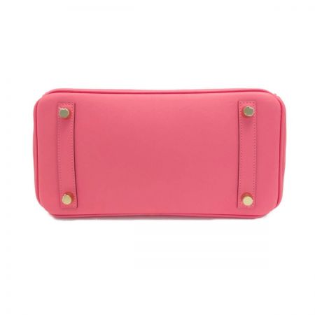  HERMES エルメス バーキン25 ハンドバッグ ローズアザレ ヴォースイフト A刻印 クロシェット・カデナ・鍵有