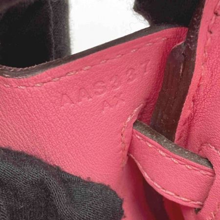  HERMES エルメス バーキン25 ハンドバッグ ローズアザレ ヴォースイフト A刻印 クロシェット・カデナ・鍵有