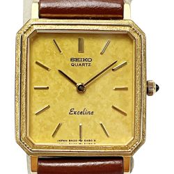 ☆☆ SEIKO セイコー エクセリーヌ 8420-5410 クォーツ 10K ゴールド文字盤 レディース 腕時計 Bランク