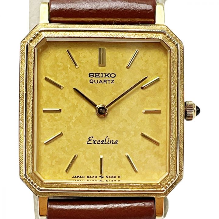 SEIKO セイコー エクセリーヌ 8420-5410 クォーツ 10K ゴールド文字盤 レディース 腕時計｜中古｜なんでもリサイクルビッグバン