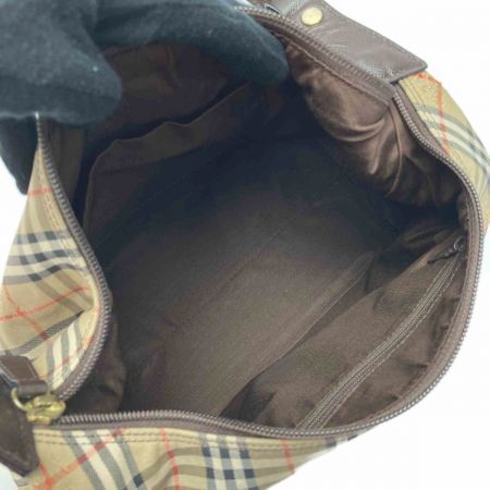  Burberrys バーバリーズ ホースフェリー チェック ワンショルダーバッグ ベージュ×ブラウン チャーム付き