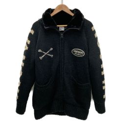 ☆☆ VANSON バンソン カウチンジャケット ニット スカル XL メンズ ブラック Bランク