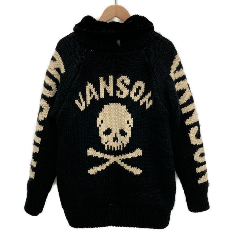 中古】 VANSON バンソン カウチンジャケット ニット スカル XL メンズ