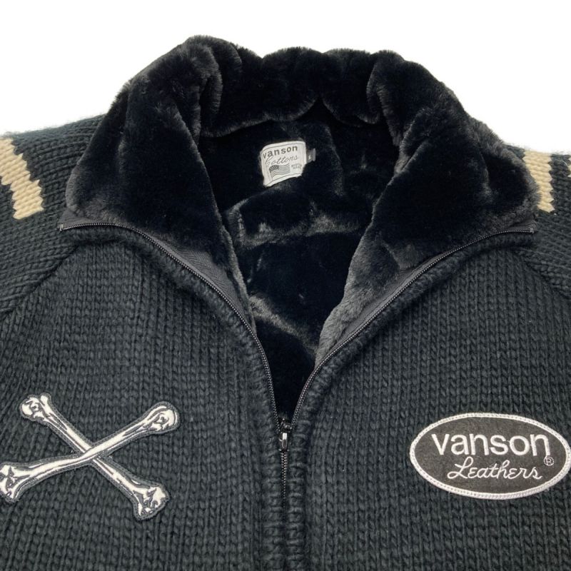 中古】 VANSON バンソン カウチンジャケット ニット スカル XL メンズ