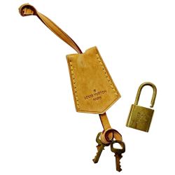 ☆☆ LOUIS VUITTON ルイヴィトン チャーム キーホルダー ゴールド系 クロシェット パドロック＆キー セット Bランク