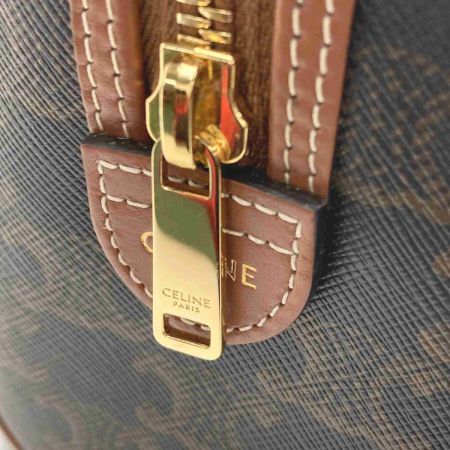  CELINE セリーヌ トリオンフ ミニボストン 2WAYバッグ ブラウン ハンドバッグ ショルダーバッグ 布袋有