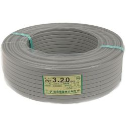 ☆☆  弥栄電線株式会社《 VVFケーブル 平形 》100m巻 / 灰色 / VVF3×2.0 / 60900855 Sランク