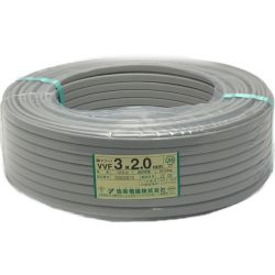 ☆☆  弥栄電線株式会社《 VVFケーブル 平形 》100m巻 / 灰色 / VVF3×2.0 / 60900879 Sランク