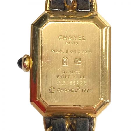  CHANEL シャネル プルミエール Lサイズ ブラック×ゴールド クォーツ レディース 腕時計