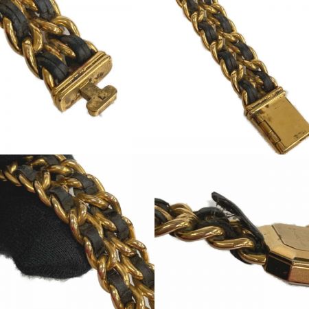  CHANEL シャネル プルミエール Lサイズ ブラック×ゴールド クォーツ レディース 腕時計