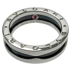 ☆☆ BVLGARI ブルガリ B-ZERO1 セーブ ザ チルドレン シルバー×ブラック Ag925×セラミック 箱・布袋有 Bランク