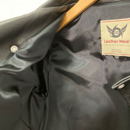  666 LEATHER WEAR レザージャケット 牛革 SIZE 34 レディース ブラック