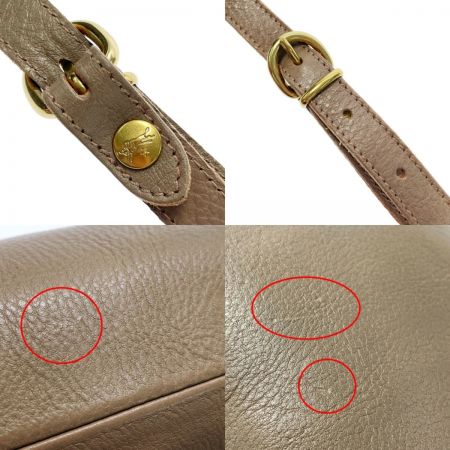  IL BISONTE イルビゾンテ ショルダーバッグ クロスボディバッグ グレー レザー レディース 布袋有