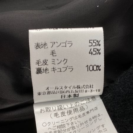  HANAE MORI ハナエモリ コート アンゴラ ウール サイズ L レディース 25-31773-80 ブラック