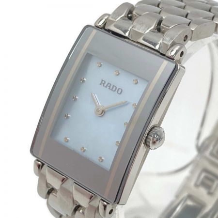 《美品》RADO DIASTAR 腕時計 ホワイト レディース レザー c