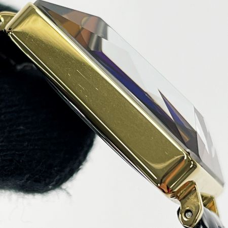  JOWISSA ファセット プリンセス ゴールド×ブルー クォーツ レディース スクエア レザー 腕時計