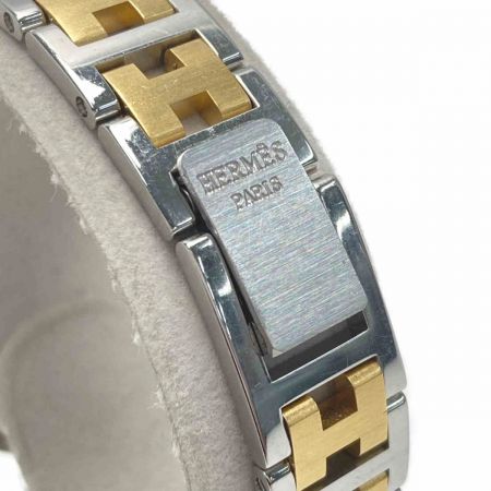  HERMES エルメス クリッパー CL4.220 ホワイト文字盤 クォーツ レディース 腕時計