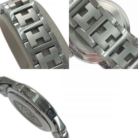  HERMES エルメス クリッパー デイト CL4.210 ブルー クォーツ レディース 腕時計