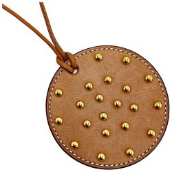 ☆☆ HERMES エルメス ネックレス ノマド ブラウン スタッズ レザー レディース アクセサリー 布袋有 Bランク