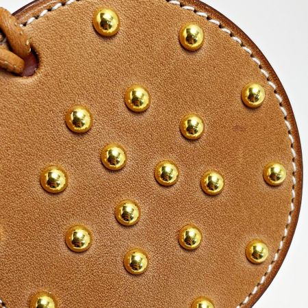  HERMES エルメス ネックレス ノマド ブラウン スタッズ レザー レディース アクセサリー 布袋有