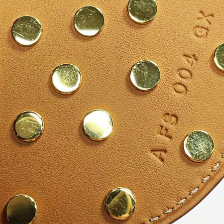  HERMES エルメス ネックレス ノマド ブラウン スタッズ レザー レディース アクセサリー 布袋有