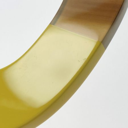  HERMES エルメス バッファローホーン ラッカー イスム ブラウン×イエロー ネックレス ペンダント 布袋有