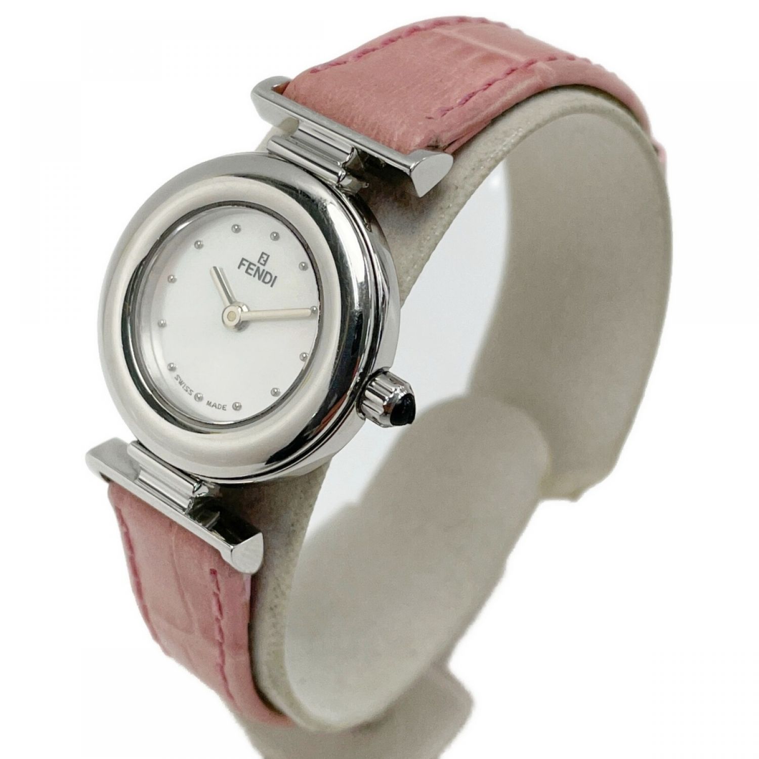 腕時計☆☆FENDI フェンディ シェル文字盤 ラウンドフェイス F37244D-370L クォーツ レディース 腕時計