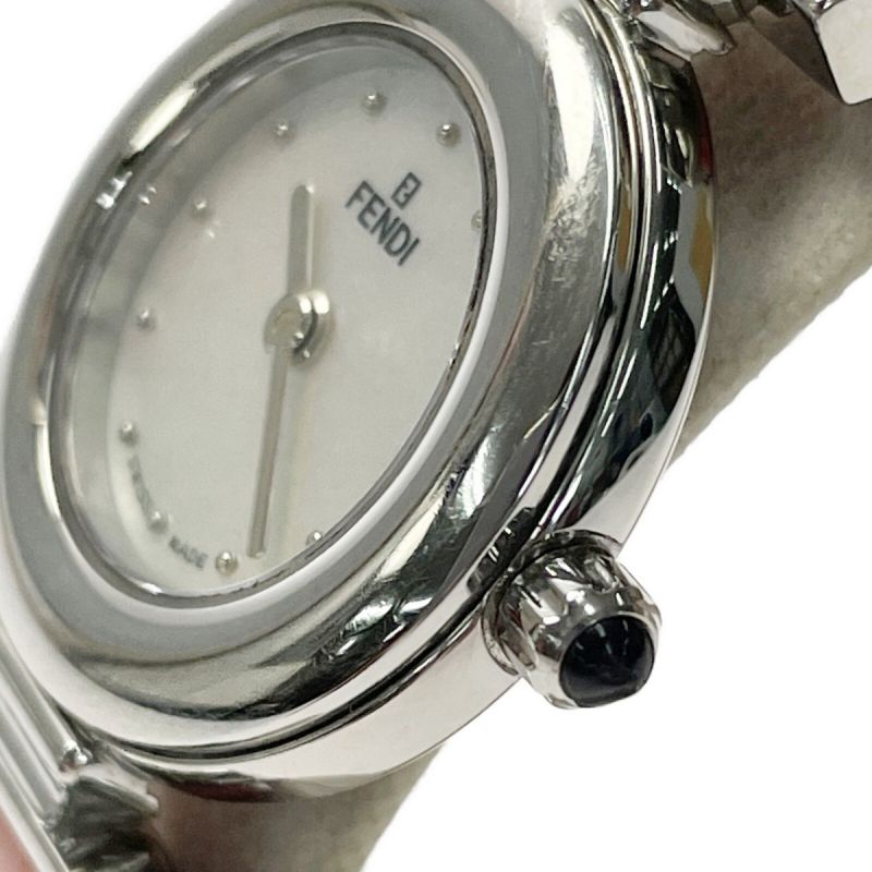 ☆☆FENDI フェンディ シェル文字盤 ラウンドフェイス F37244D-370L クォーツ レディース 腕時計
