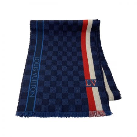  LOUIS VUITTON ルイヴィトン エシャルプ・メサジェ マフラー M70338 ブルー ウール ストール
