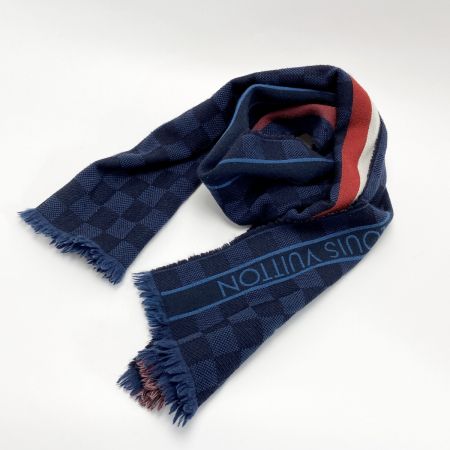  LOUIS VUITTON ルイヴィトン エシャルプ・メサジェ マフラー M70338 ブルー ウール ストール