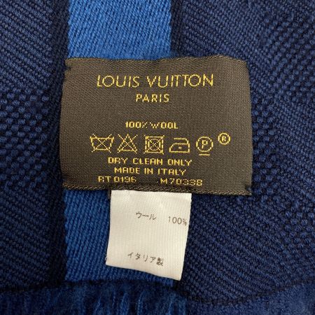 LOUIS VUITTON ルイヴィトン エシャルプ・メサジェ マフラー M70338 ブルー ウール ストール