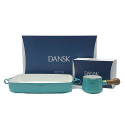 ☆☆ DANSK ダンスク コベンスタイル 《 ベーキングディッシュ ・バターウォーマー 》ティールグリーン / 2点セット Sランク