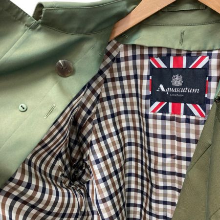  Aquascutum アクアスクキュータム トレンチコート サイズ 13号 レディース 4253101-47 オリーブ