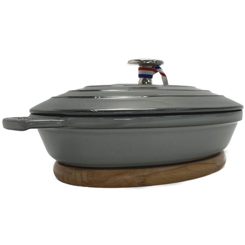 中古】 STAUB ストウブ 《 オーバルホットプレート 》グレー / 23cm